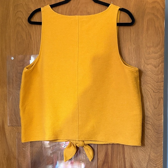 Madewell Texture & Thread Women's Mustard Yellow Button Vest Top - Picture 5 of 5